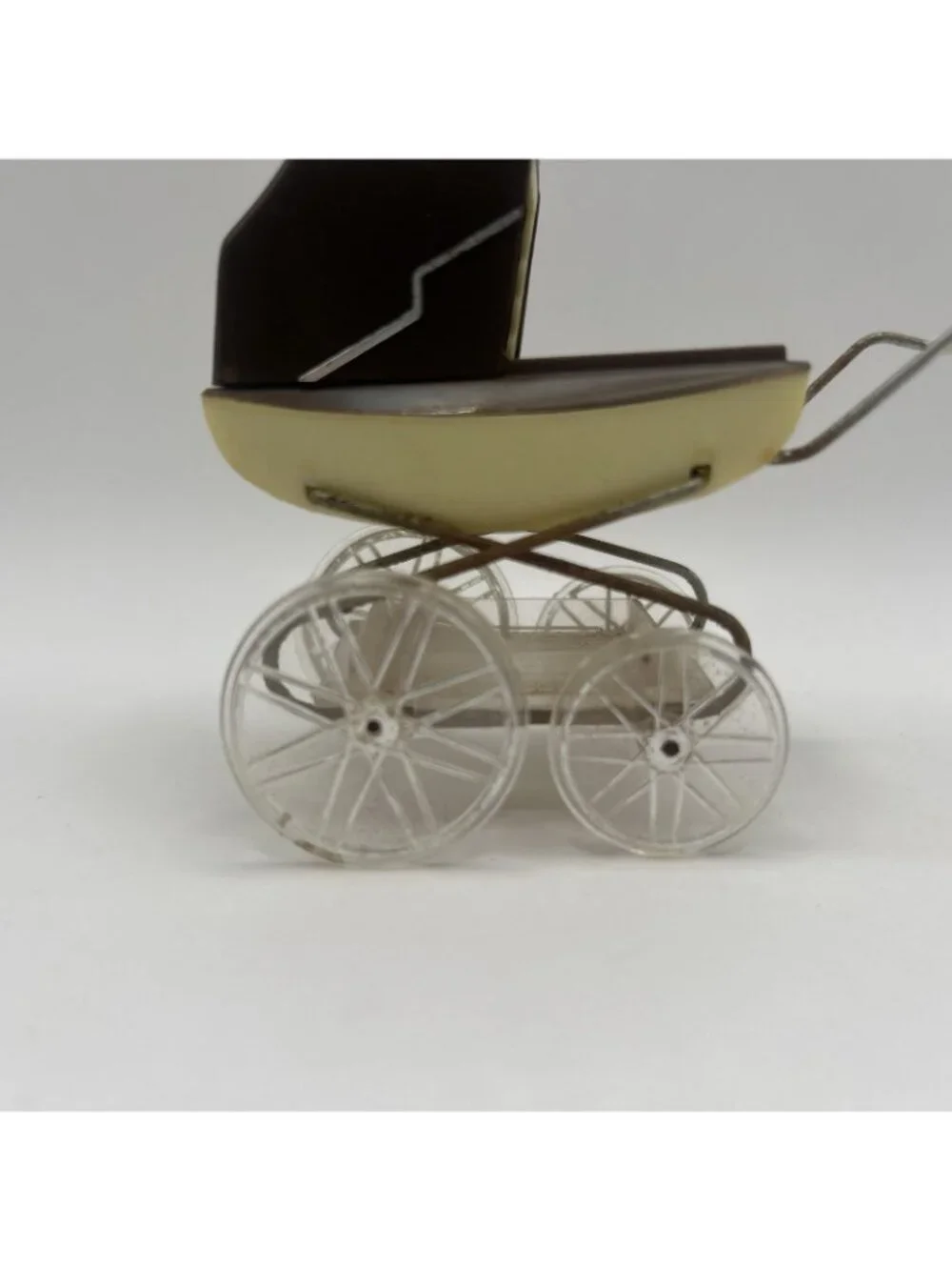 Vintage 1970s Lundby Barton Dollhouse Baby Pram Carriage 1:16 Miniature Brown - Picture 12 of 16